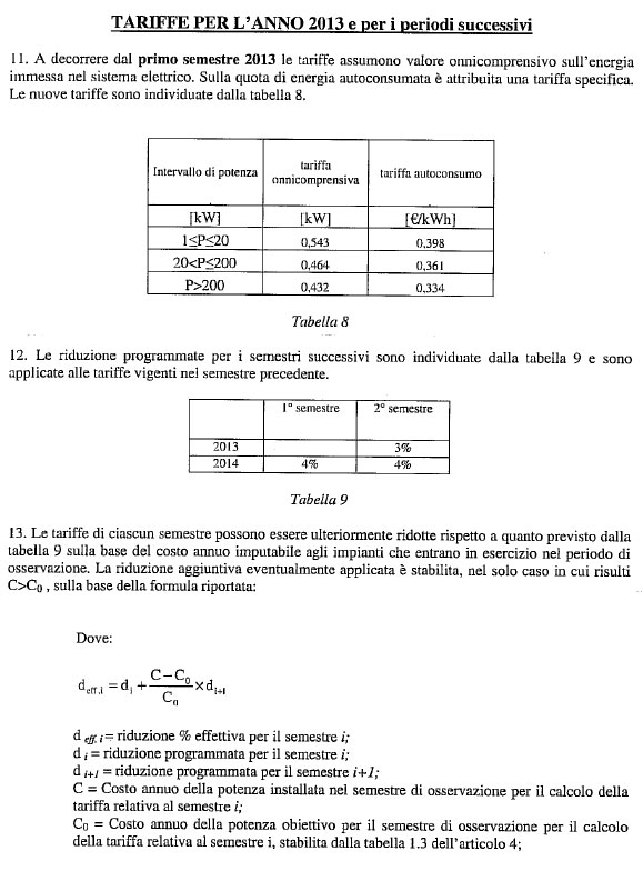 legge conto energia 2011