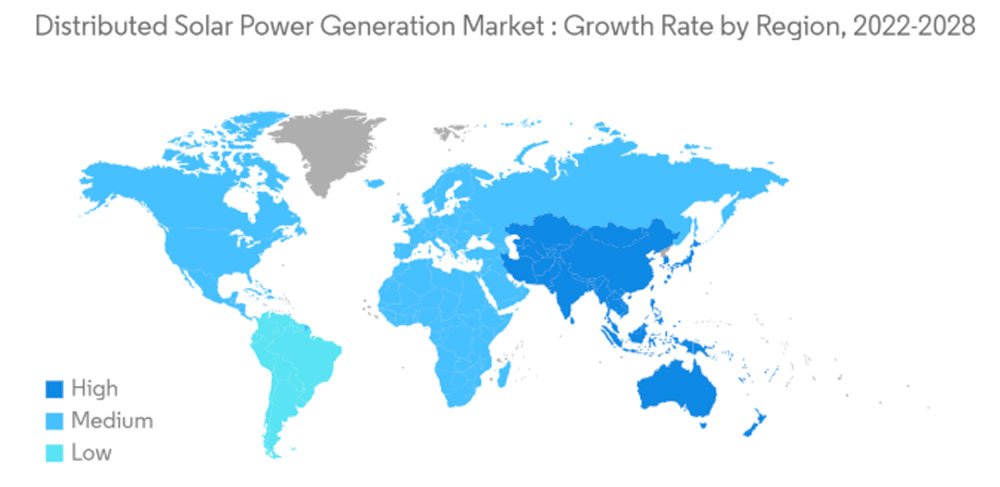 Mappa della distribuzione della capacita fotovoltaica nel mondo